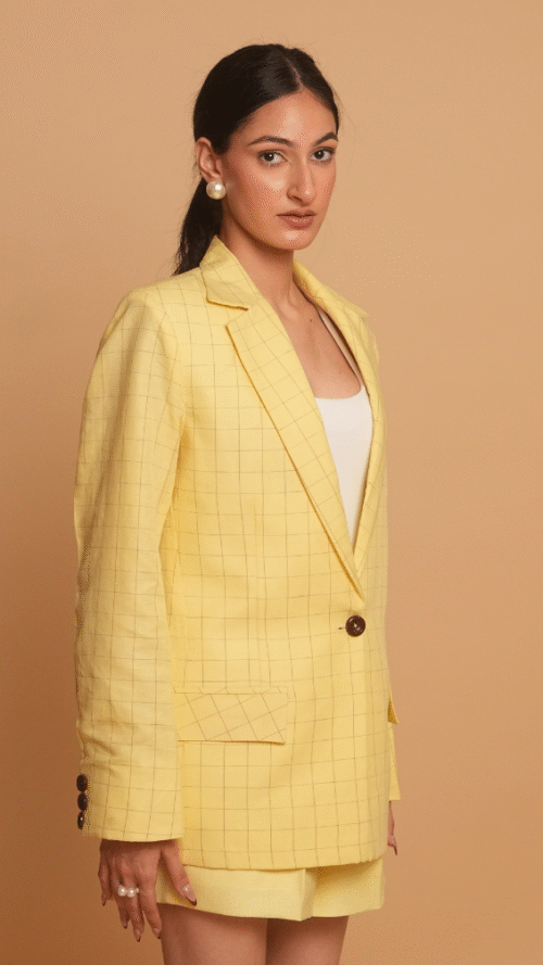 Linen Check Blazer